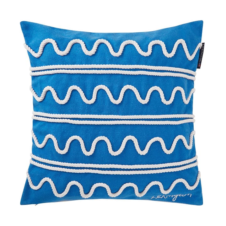 Funda de cojín Rope Wave Cotton Canvas 50x50 cm - Blue - Lexington