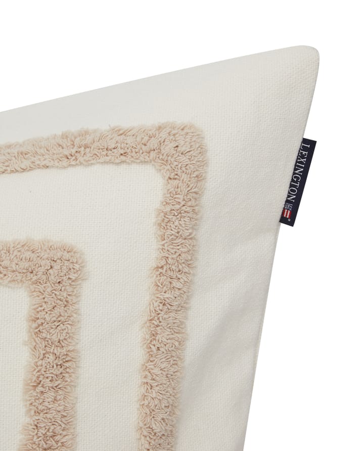 Funda de cojín Rug Graphic Canvas 50x50 cm, Blanco-beige claro Lexington