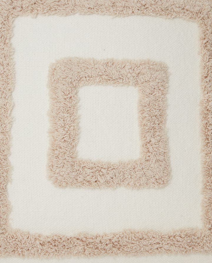 Funda de cojín Rug Graphic Canvas 50x50 cm, Blanco-beige claro Lexington