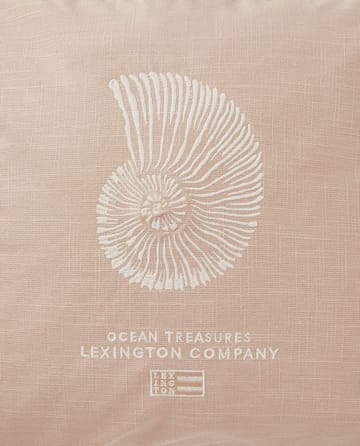 Funda de cojín Sea Embroidered Recycled Cotton 50x50cm - Light Beige - Lexington