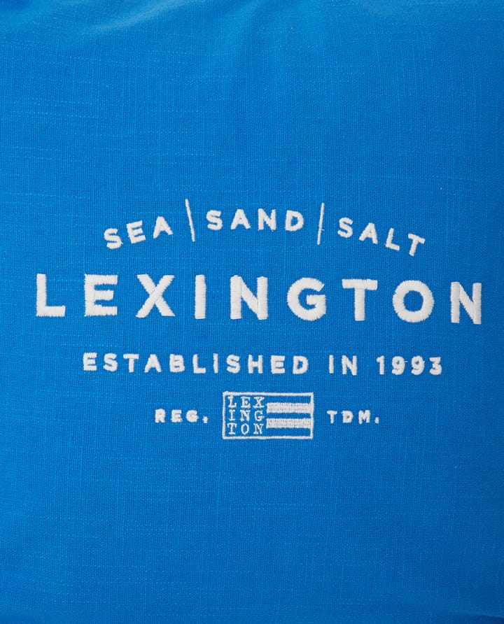 Funda de cojín Sea Sand Salt Logo Embroidered 50x50 cm, Azul-blanco Lexington