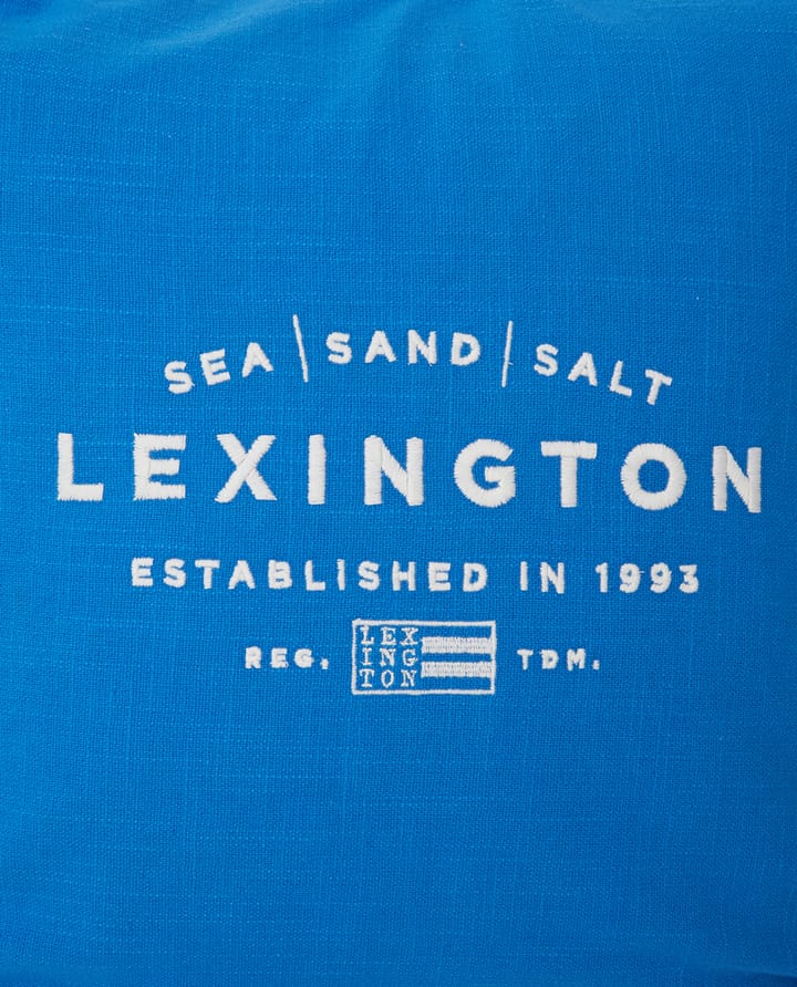 Funda de cojín Sea Sand Salt Logo Embroidered 50x50 cm - Azul-blanco - Lexington