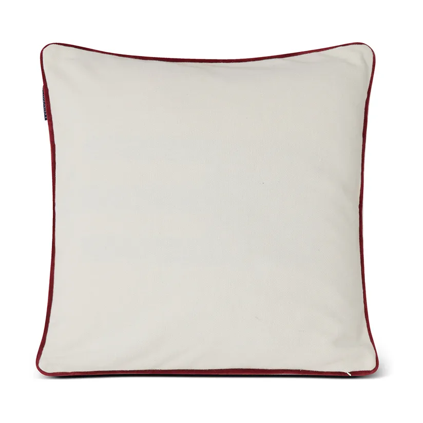Funda de cojín Seasons Greetings Cotton 50x50 cm, Blanco roto-rojo Lexington