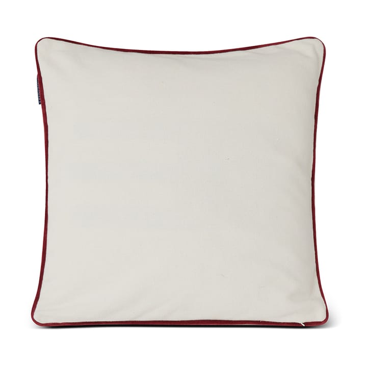 Funda de cojín Seasons Greetings Cotton 50x50 cm, Blanco roto-rojo Lexington