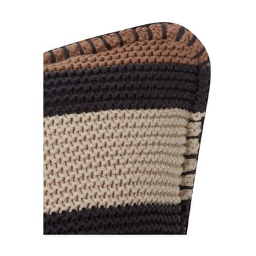 Funda de cojín Striped Knitted Cotton 50x50 cm - Brown-dark gray-light beige - Lexington
