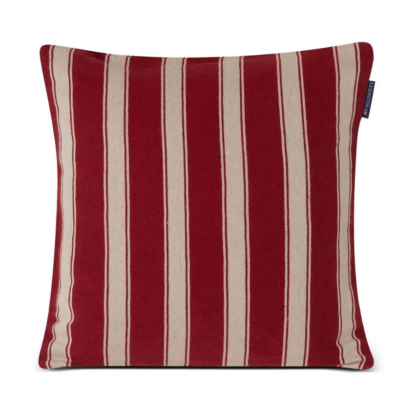 Funda de cojín Structure Striped Linen Cotton 50x50 cm, Rojo-beige Lexington