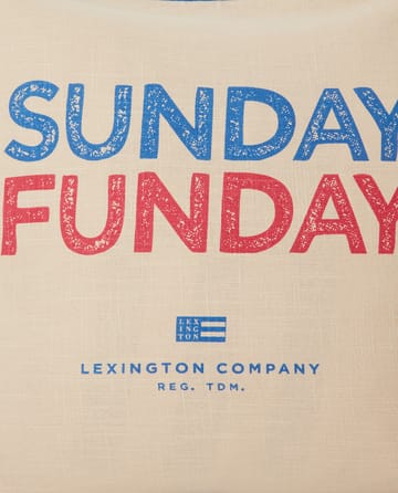 Funda de cojín Sunday Funday Printed 50x50 cm - Beige-azul-rosa - Lexington