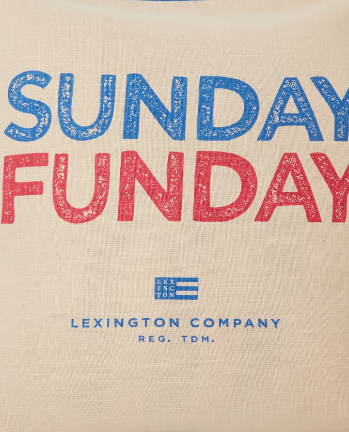 Funda de cojín Sunday Funday Printed 50x50 cm - Beige-azul-rosa - Lexington