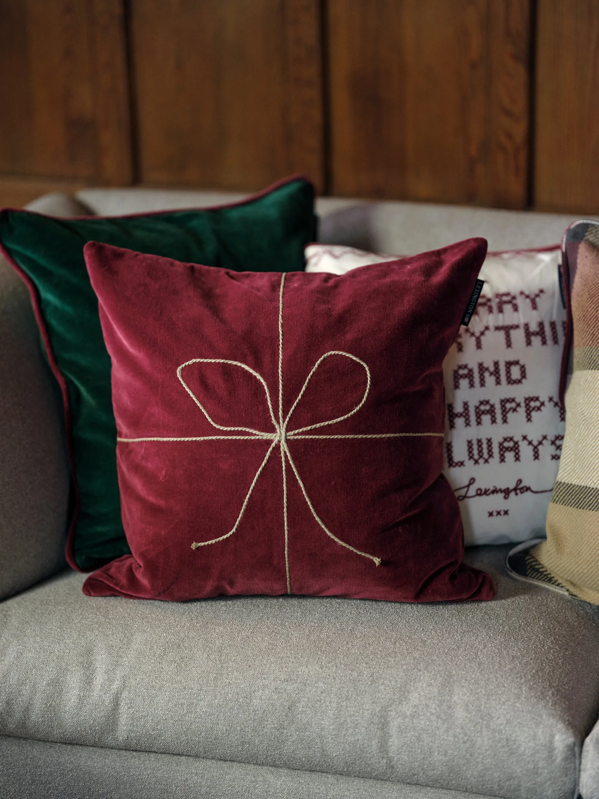 Funda de cojín The merrier velvet 50x50 cm, Verde Lexington