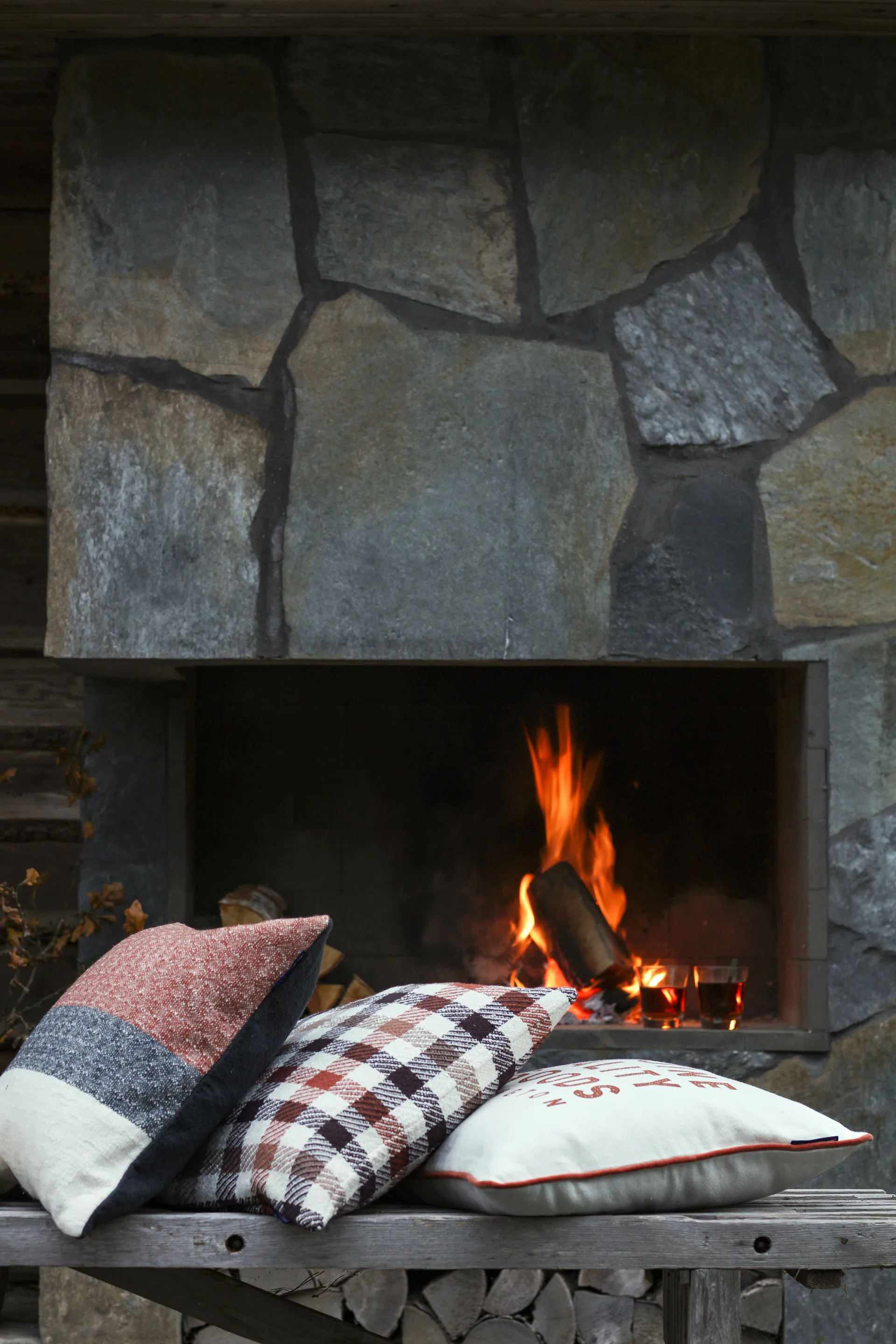 Funda de cojín Vertical Striped Cotton 50x50 cm, Copper-gray Lexington