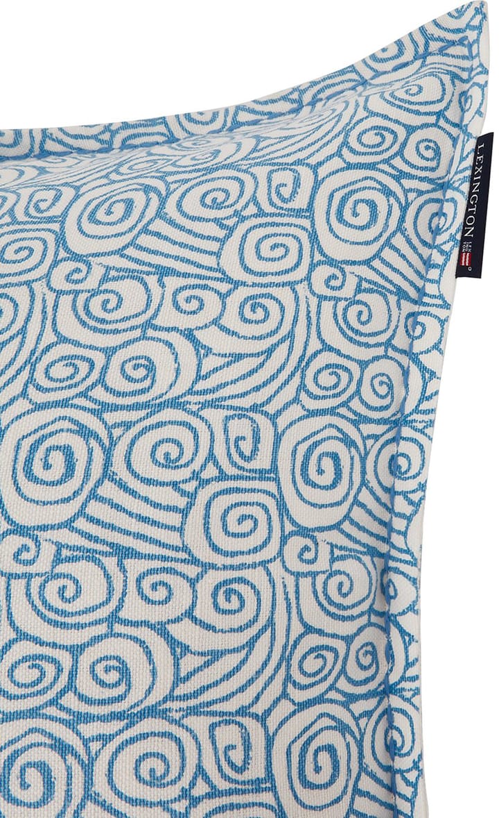 Funda de cojín Waves Printed Linen/Cotton 50x50 cm, White Lexington