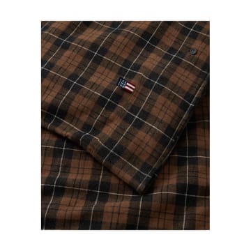 Funda nórdica Checked Cotton Flannel 150x210 cm - Brown-dark gray - Lexington