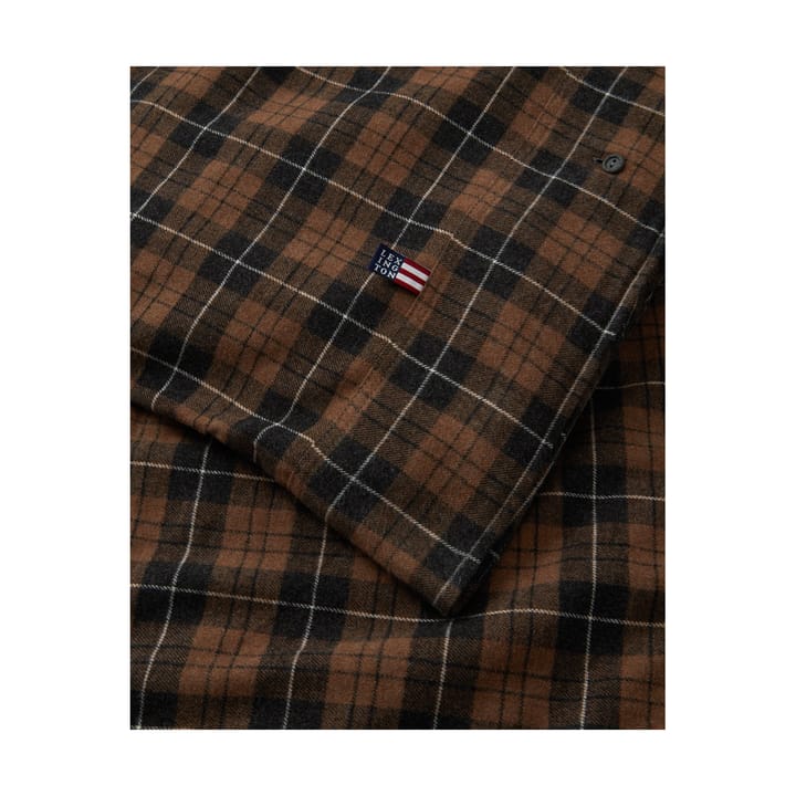 Funda nórdica Checked Cotton Flannel 150x210 cm - Brown-dark gray - Lexington