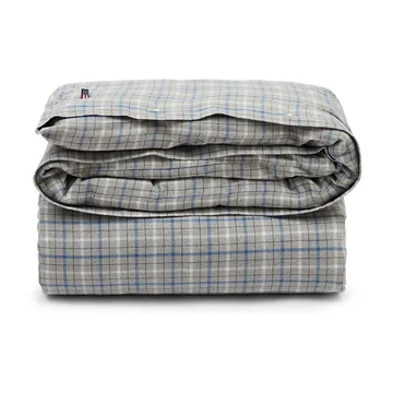 Funda nórdica Checked Cotton Flannel 150x210 cm - Gray-blue - Lexington