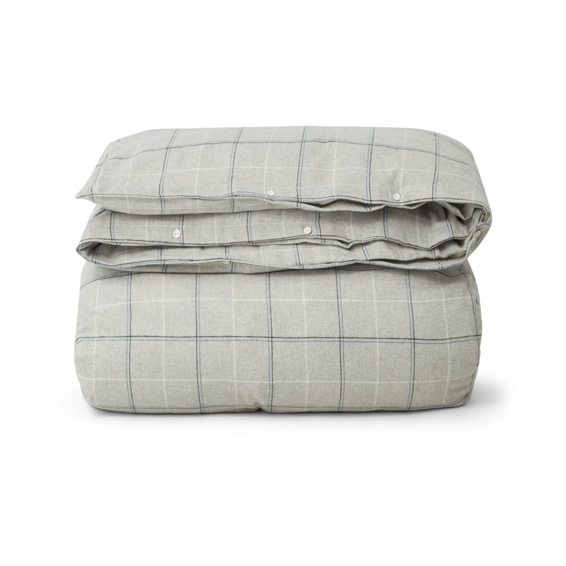 Funda nórdica Checked Cotton Flannel 150x210 cm, Light gray-dove Lexington