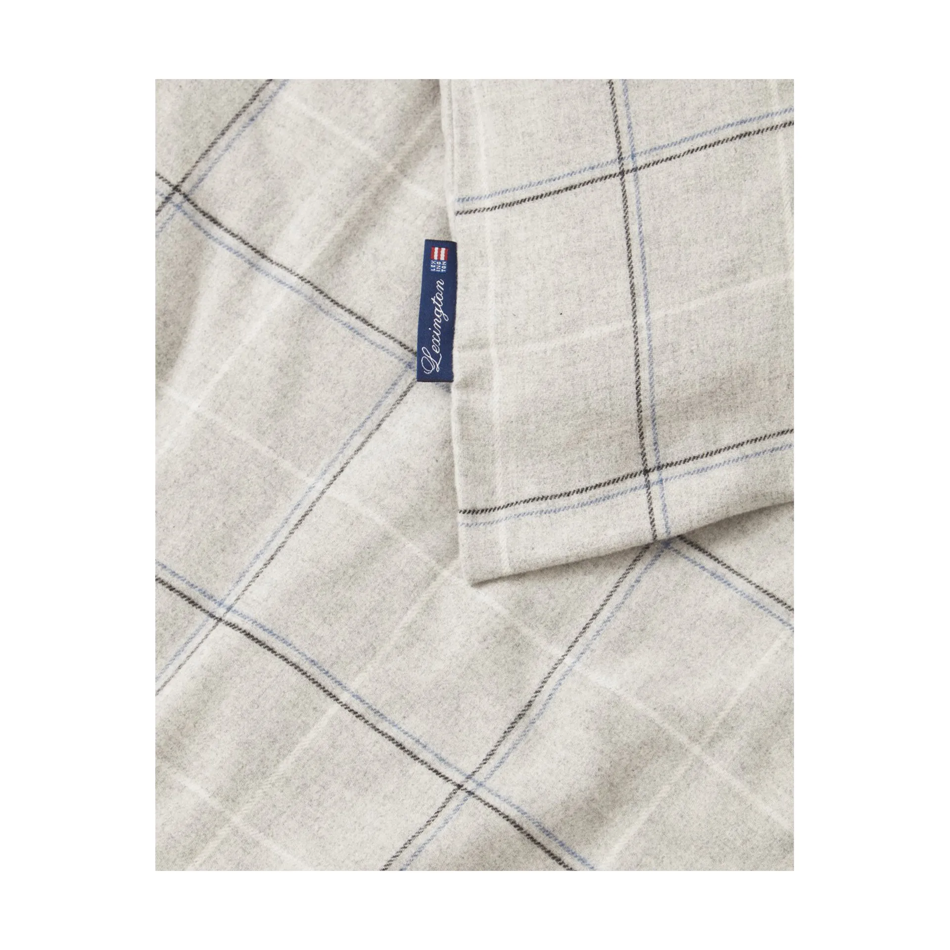 Funda nórdica Checked Cotton Flannel 150x210 cm, Light gray-dove Lexington
