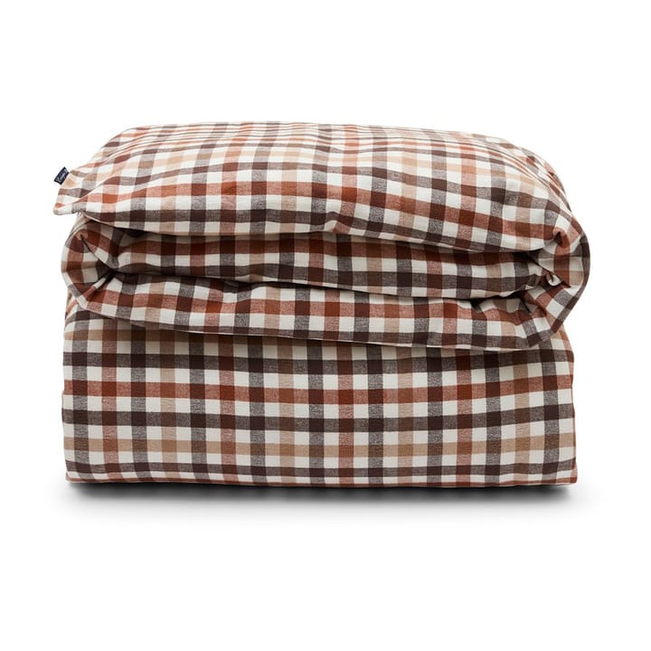 Funda nórdica Checked Cotton Flannel 150x210 cm - Rust brown-white - Lexington