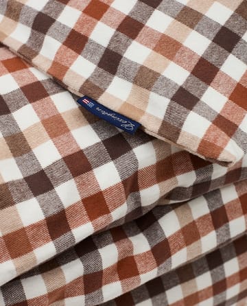Funda nórdica Checked Cotton Flannel 150x210 cm - Rust brown-white - Lexington