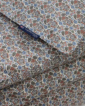 Funda nórdica de algodón Printed flowers 150x210 cm - Beige Multicolor - Lexington