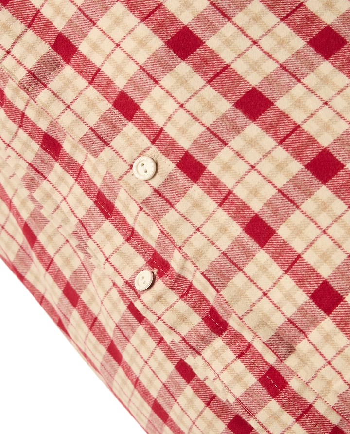Funda nórdica de franela de algodón Red-beige Checked, 2 piezas, 50x60 cm, 150x210 cm Lexington