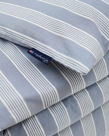 Funda nórdica de lyocell y algodón Striped 220x220 cm - Blue/Off White - Lexington