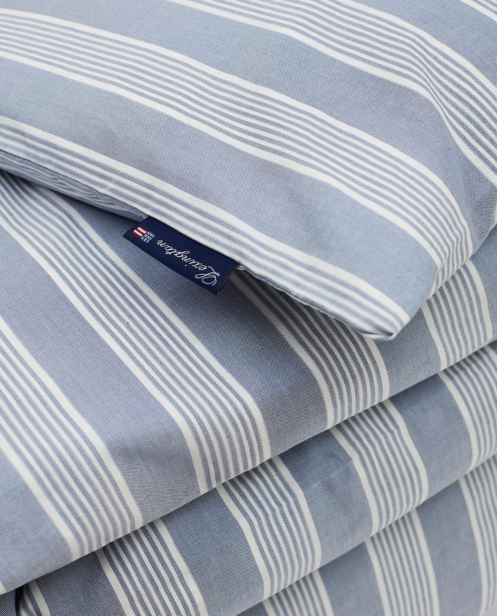 Funda nórdica de lyocell y algodón Striped 220x220 cm, Blue/Off White Lexington