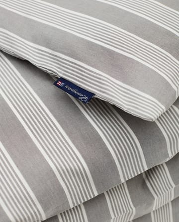 Funda nórdica de lyocell y algodón Striped 220x220 cm - Gray/Off White - Lexington