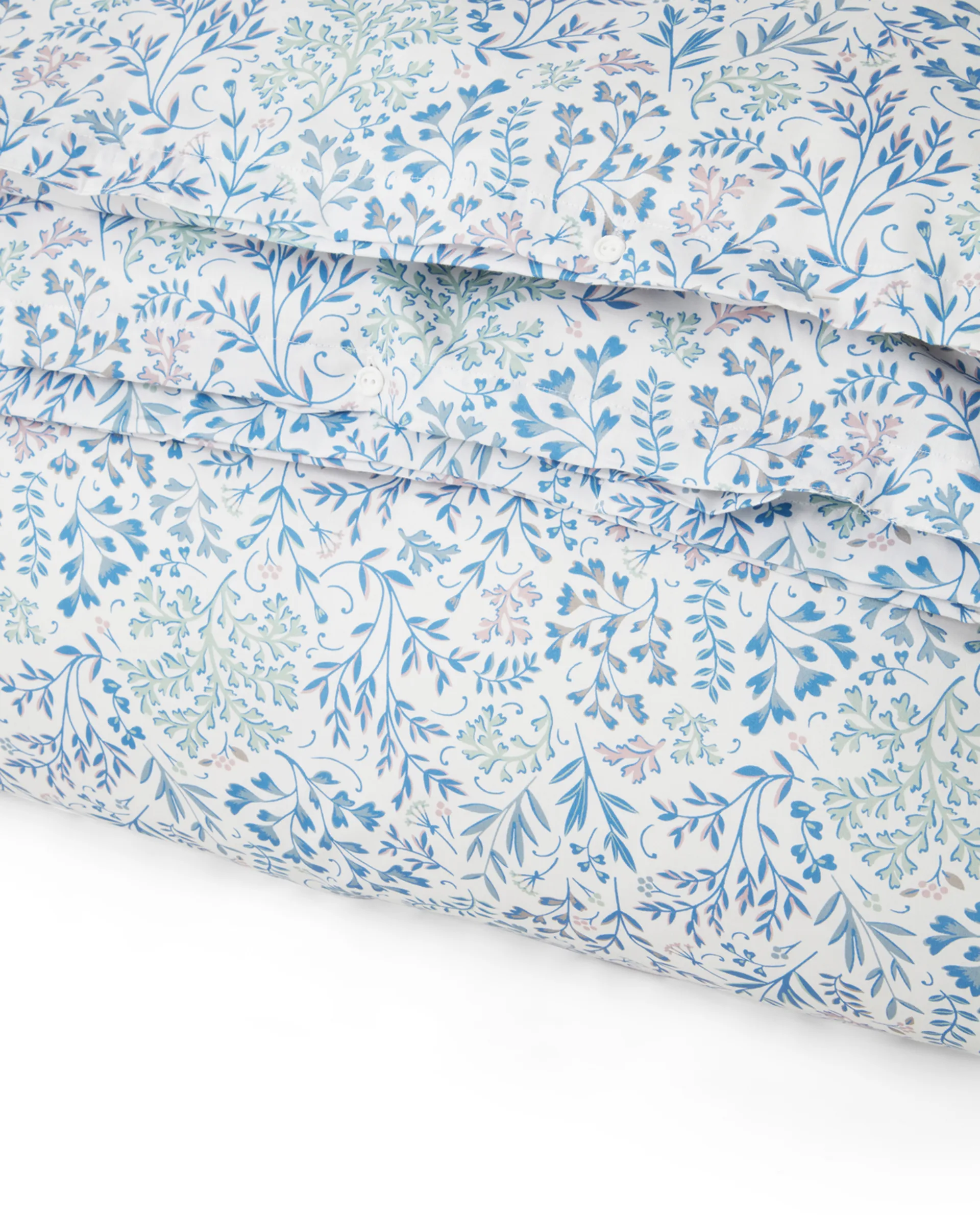 Funda nórdica Flower Printed Cotton Sateen 150x210 cm, azul Lexington