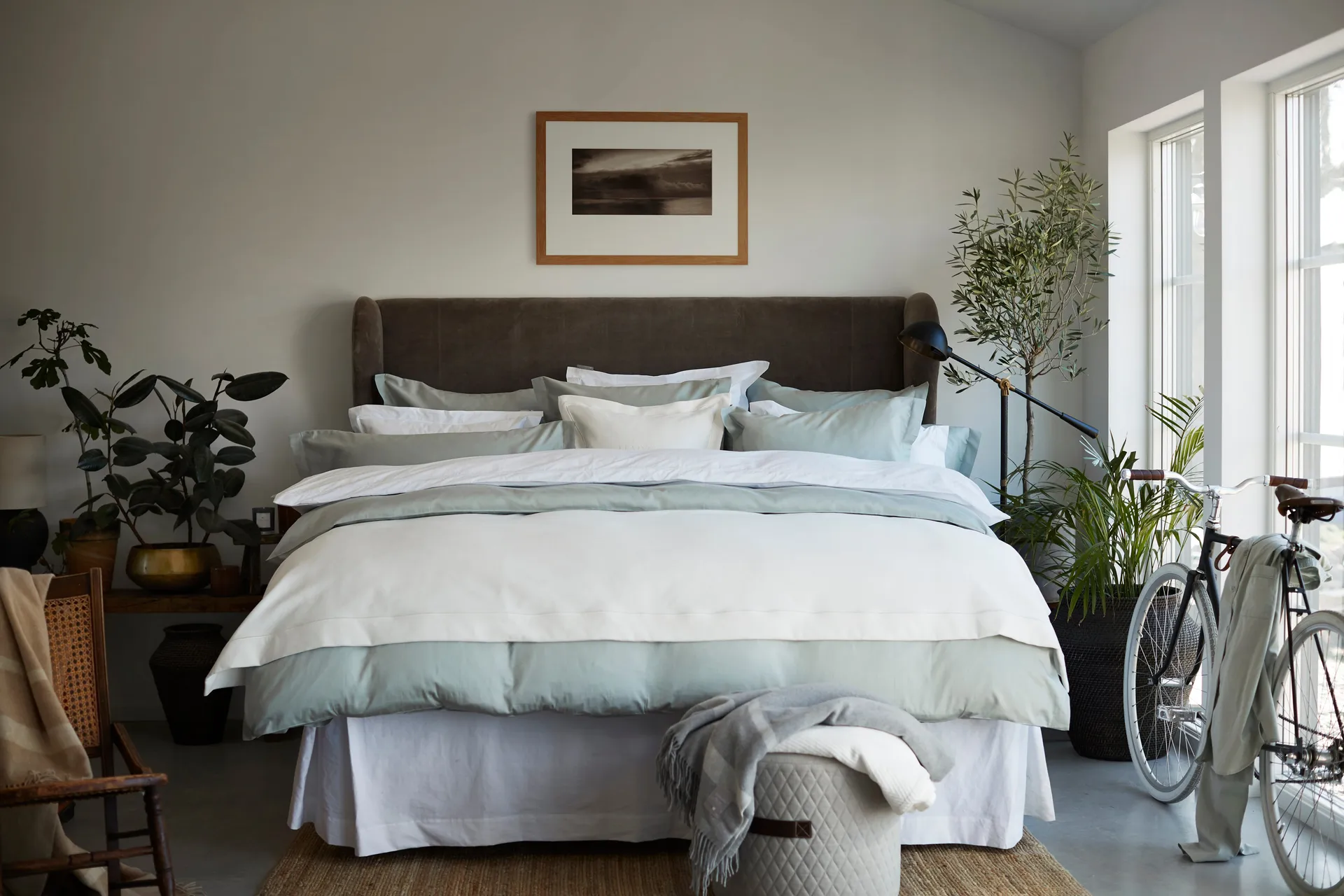 Funda nórdica Hotel Cotton Sateen 220x220 cm, Sage green Lexington