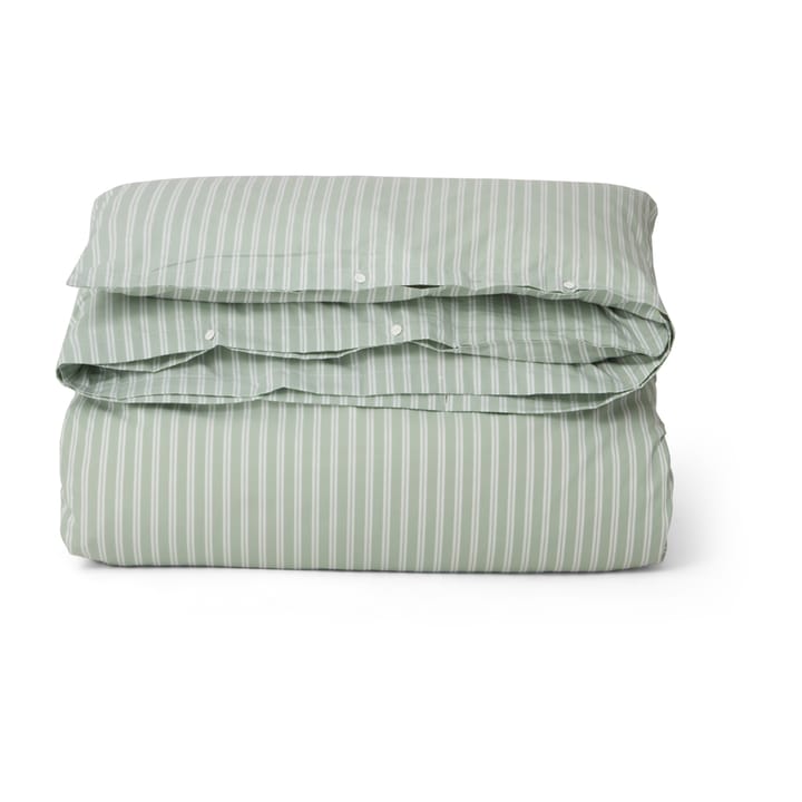 Funda nórdica Striped Cotton Poplin 150x210 cm - verde - Lexington