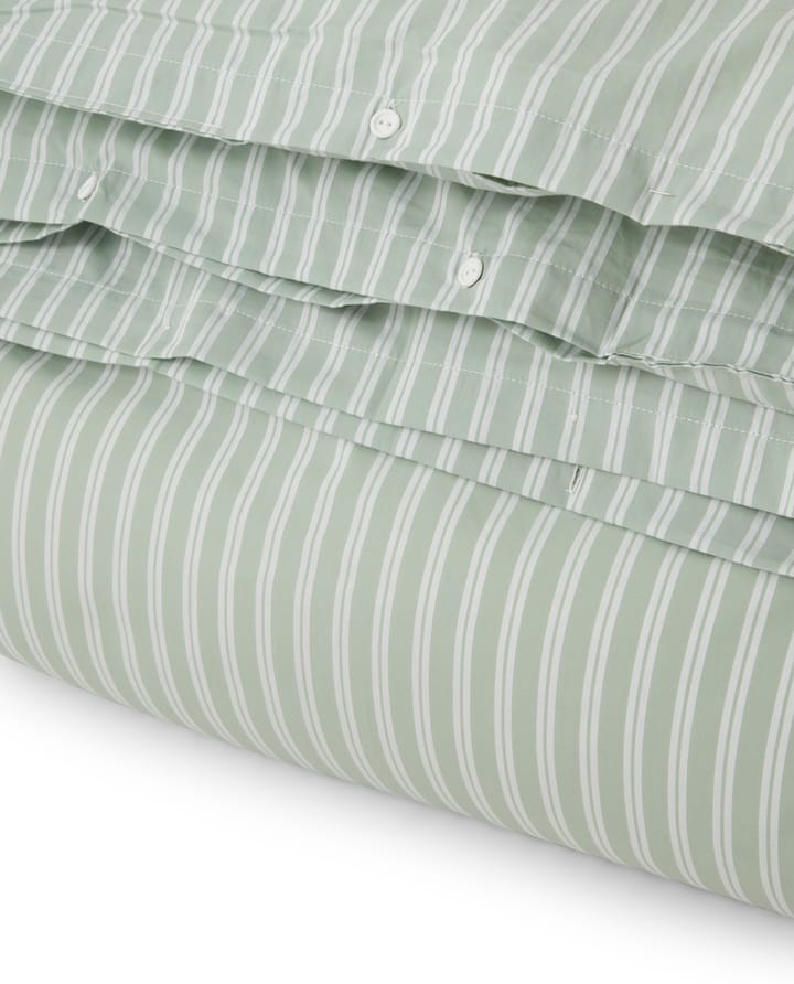 Funda nórdica Striped Cotton Poplin 150x210 cm - verde - Lexington