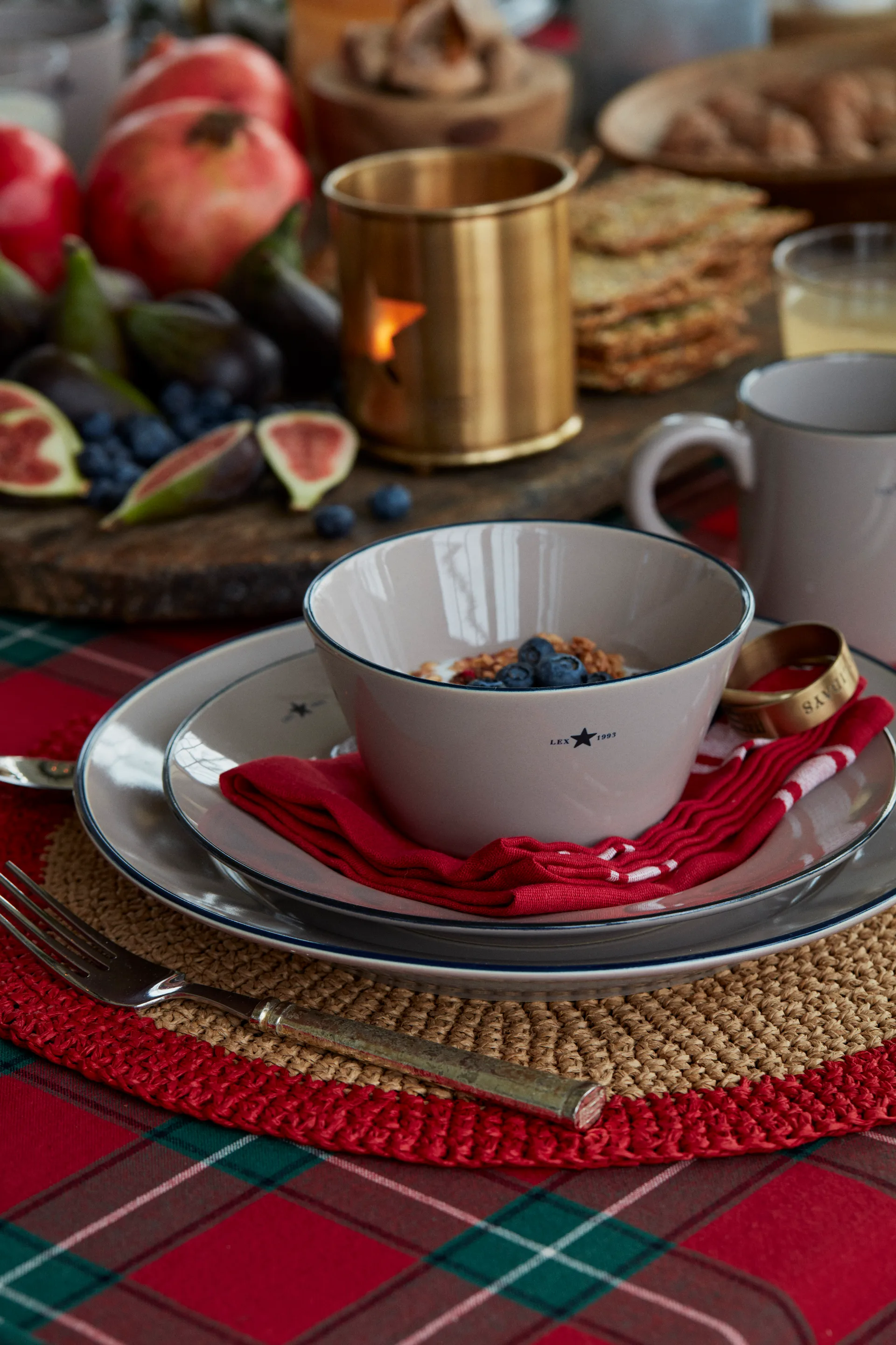 Individual Round Recycled Paper Straw Ø38, Beige-rojo Lexington