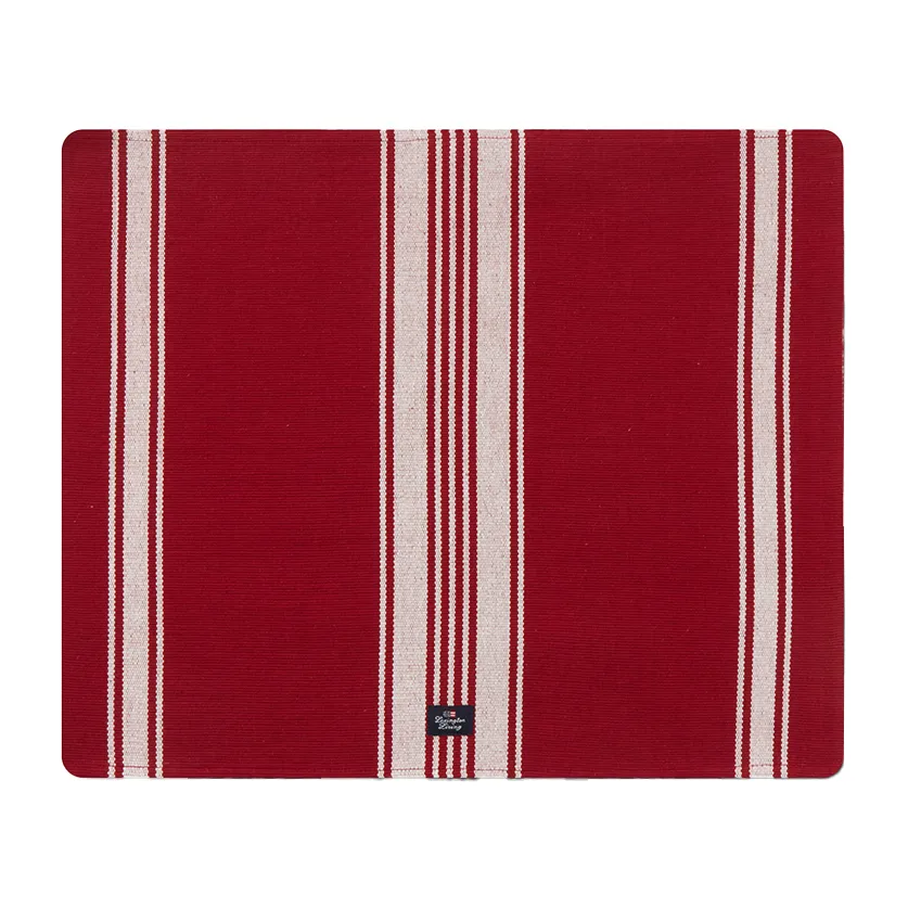 Individual Striped Organic Cotton Rib 40x50 cm, Rojo-blanco Lexington