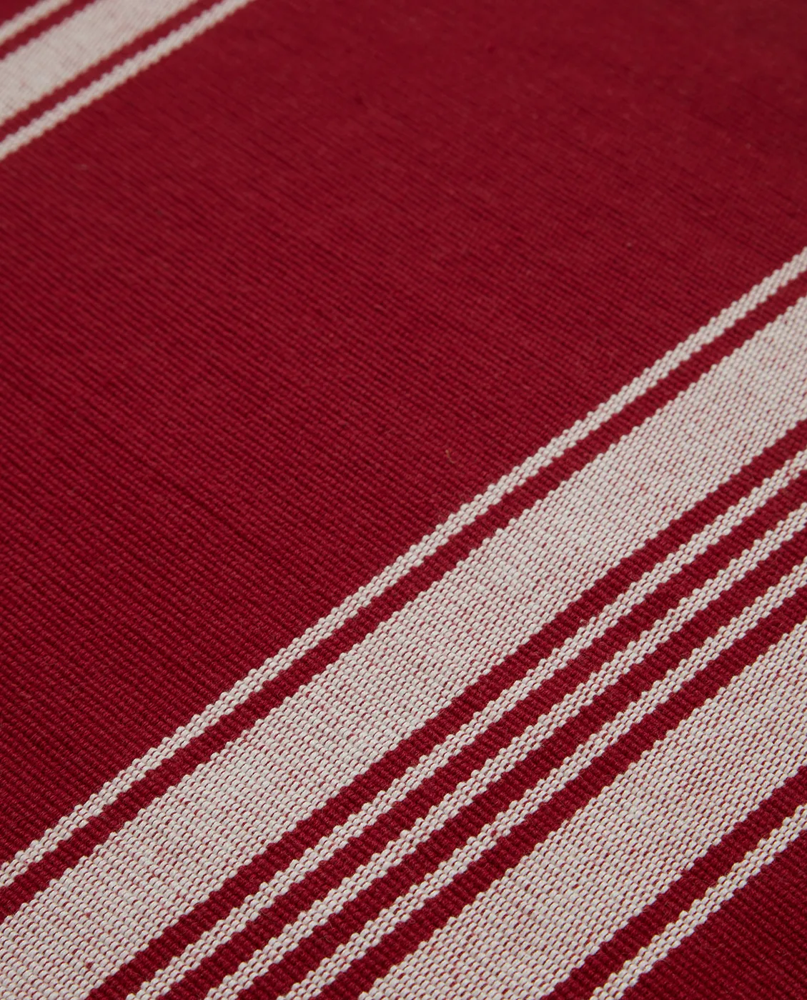 Individual Striped Organic Cotton Rib 40x50 cm, Rojo-blanco Lexington