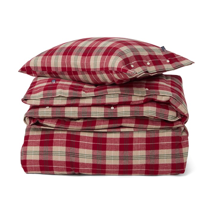 Juego de cama Checked cotton flannel , Rojo-beige-verde-blanco Lexington