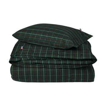 Juego de cama Checked cotton percale - Green-navy, 2 uds de 50x60 cm/1 ud de 220x220 cm - Lexington