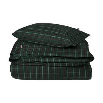 Juego de cama Checked cotton percale - Green-navy, 50x60 cm/150x210 cm - Lexington
