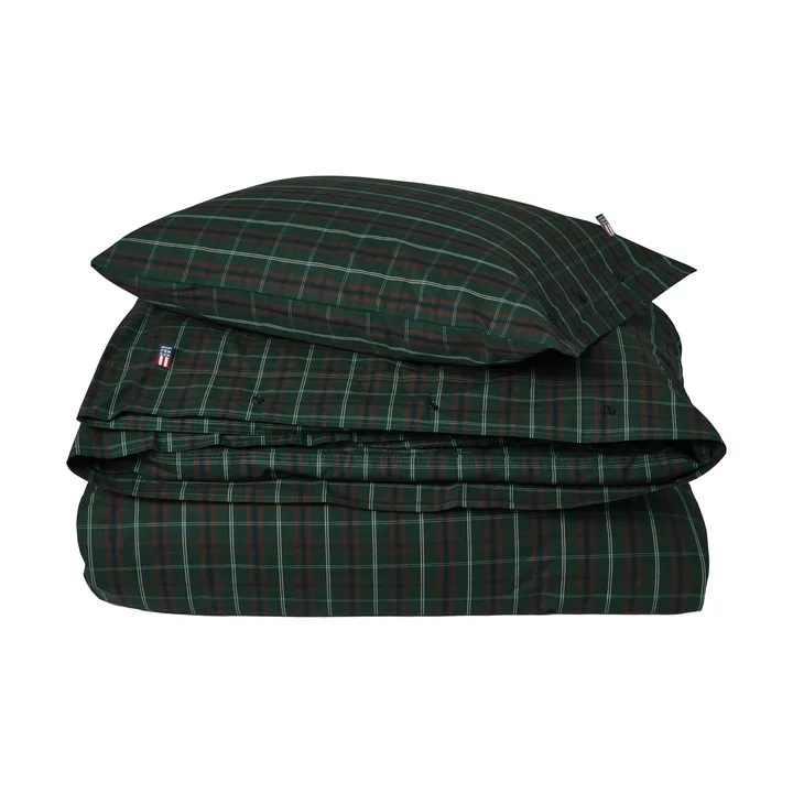 Juego de cama Checked cotton percale - Green-navy, 50x60 cm/150x210 cm - Lexington