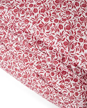 Juego de cama Flower printed cotton sateen - Blanco-rojo - Lexington