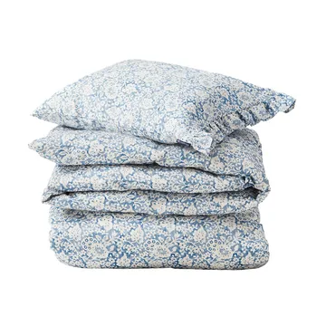 Juego de funda nórdica Blue Floral Printed Cotton Sateen - 50x60 cm, 150x210 cm - Lexington