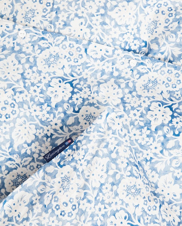 Juego de funda nórdica Blue Floral Printed Cotton Sateen , 50x60 cm, 220x220 cm Lexington