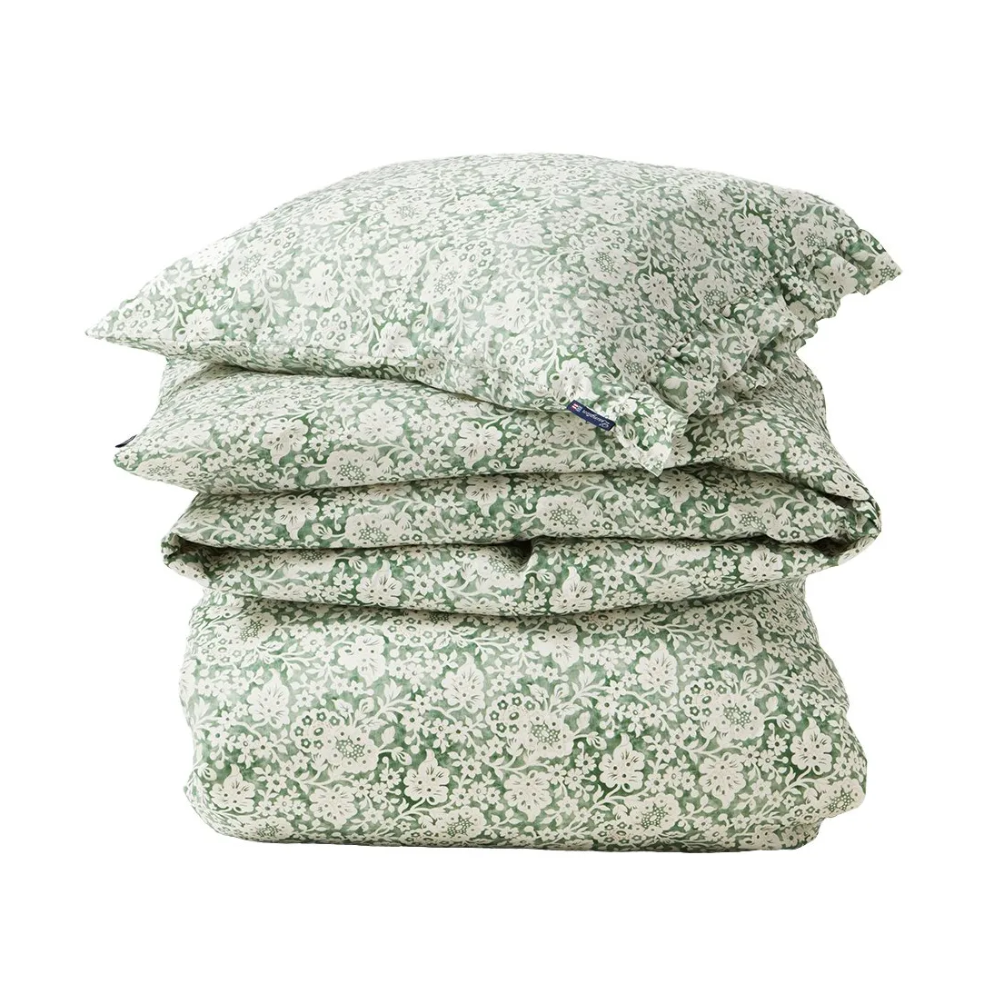 Juego de funda nórdica Green Floral Printed Cotton Sateen, 50x60 cm, 150x210 cm Lexington