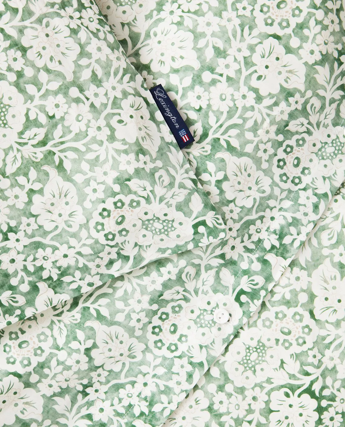 Juego de funda nórdica Green Floral Printed Cotton Sateen, 50x60 cm, 150x210 cm Lexington