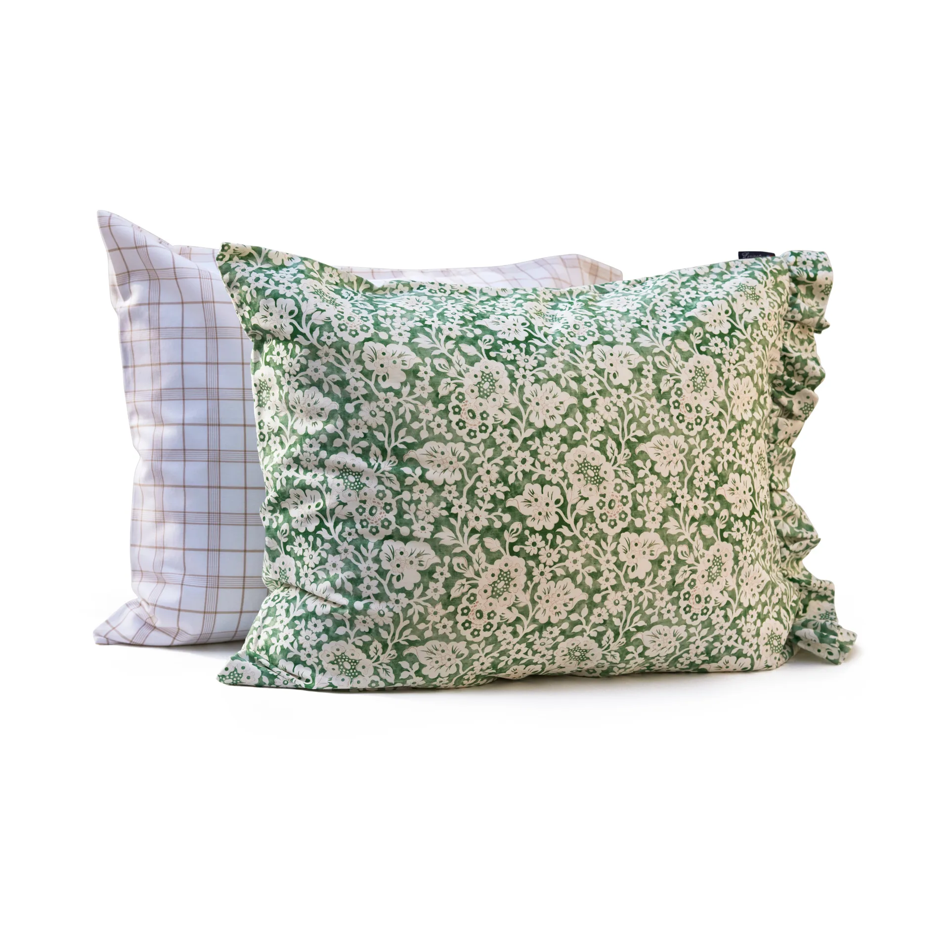 Juego de funda nórdica Green Floral Printed Cotton Sateen, 50x60 cm, 220x220 cm Lexington