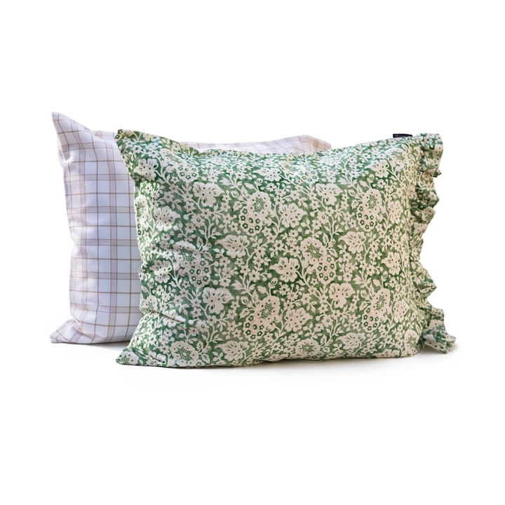 Juego de funda nórdica Green Floral Printed Cotton Sateen , 50x60 cm, 220x220 cm Lexington