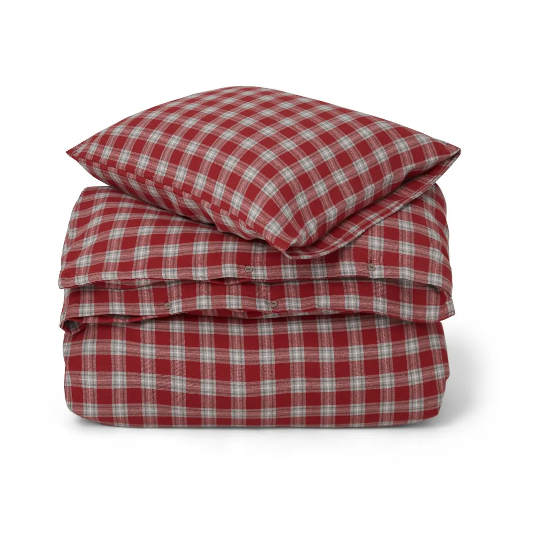 Juego de funda nórdica Red Checked Cotton Flannel, 50x60 cm, 150x210 cm Lexington