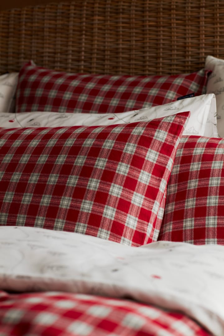 Juego de funda nórdica Red Checked Cotton Flannel, 50x60 cm, 150x210 cm Lexington