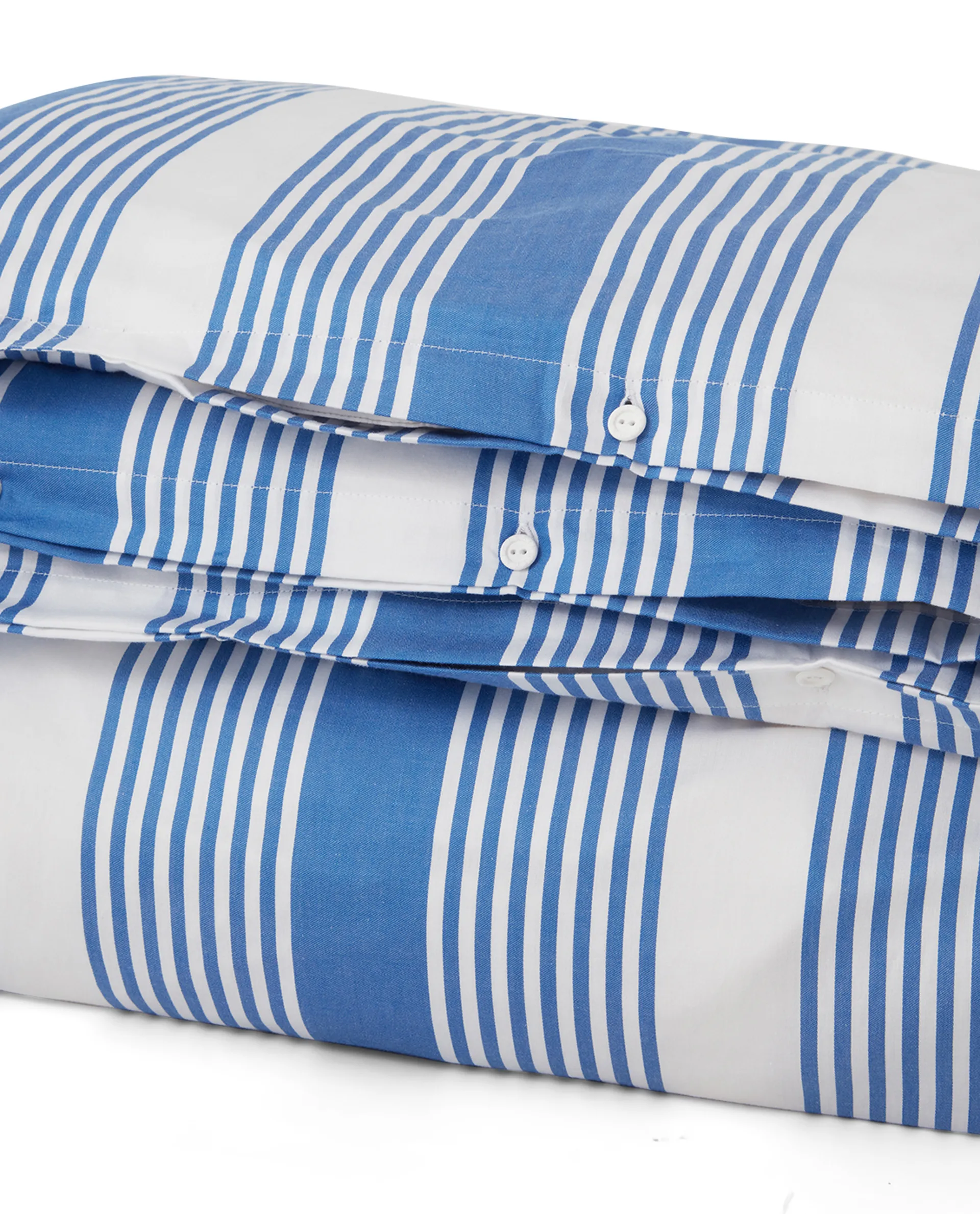 Juego de funda nórdica Striped Cotton Sateen 150x210 cm, Azul-blanco Lexington