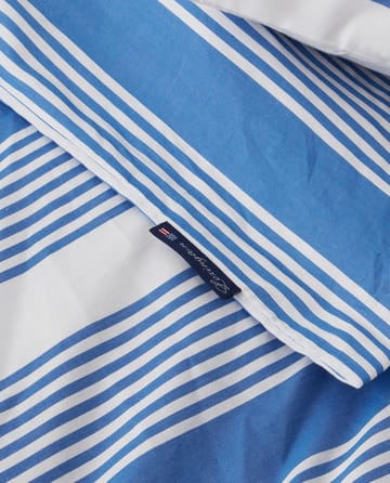 Juego de funda nórdica Striped Cotton Sateen 150x210 cm - Azul-blanco - Lexington