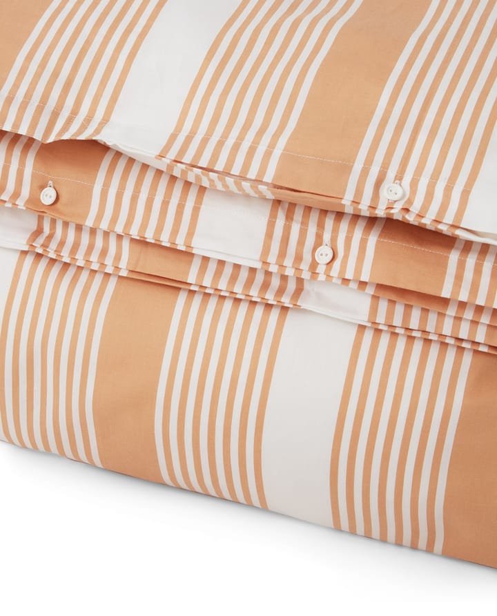 Juego de funda nórdica Striped Cotton Sateen 150x210 cm, Beige-blanco Lexington